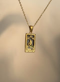 Amuleto Arcano La Estrella – Collar colgante acero inoxidable chapado oro 18K